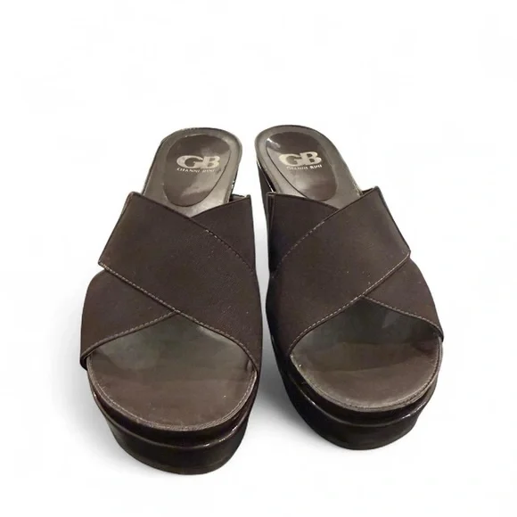 Gianni Bini Dark Brown Wedge Sandals - Picture 6 of 8